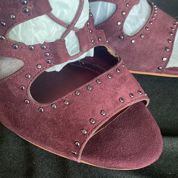 BCBGeneration Bg-Cherries Dress Sandal Pinot Suede Open Toe Booties size 8.5 - Picture 4 of 6